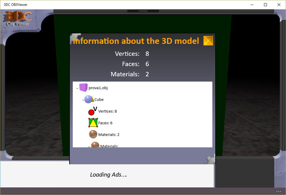 Information about the 3D model