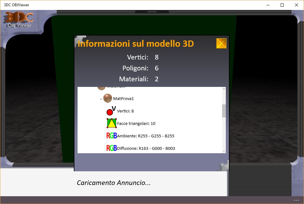 Informazioni sul modello 3D
