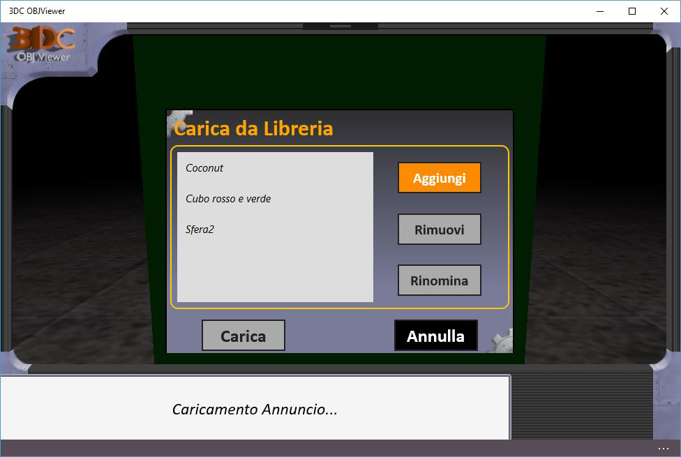 Caricamento di un modello 3D