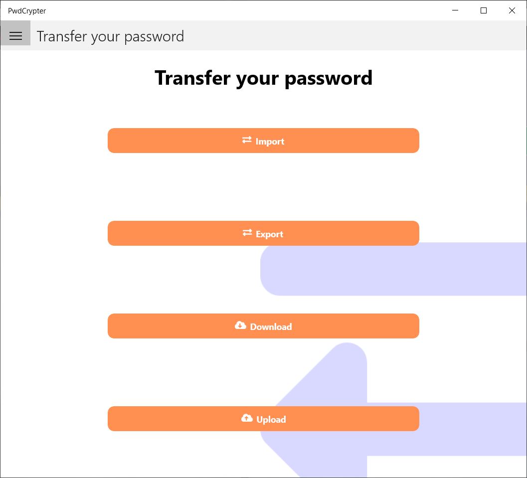 Transfer the passwords